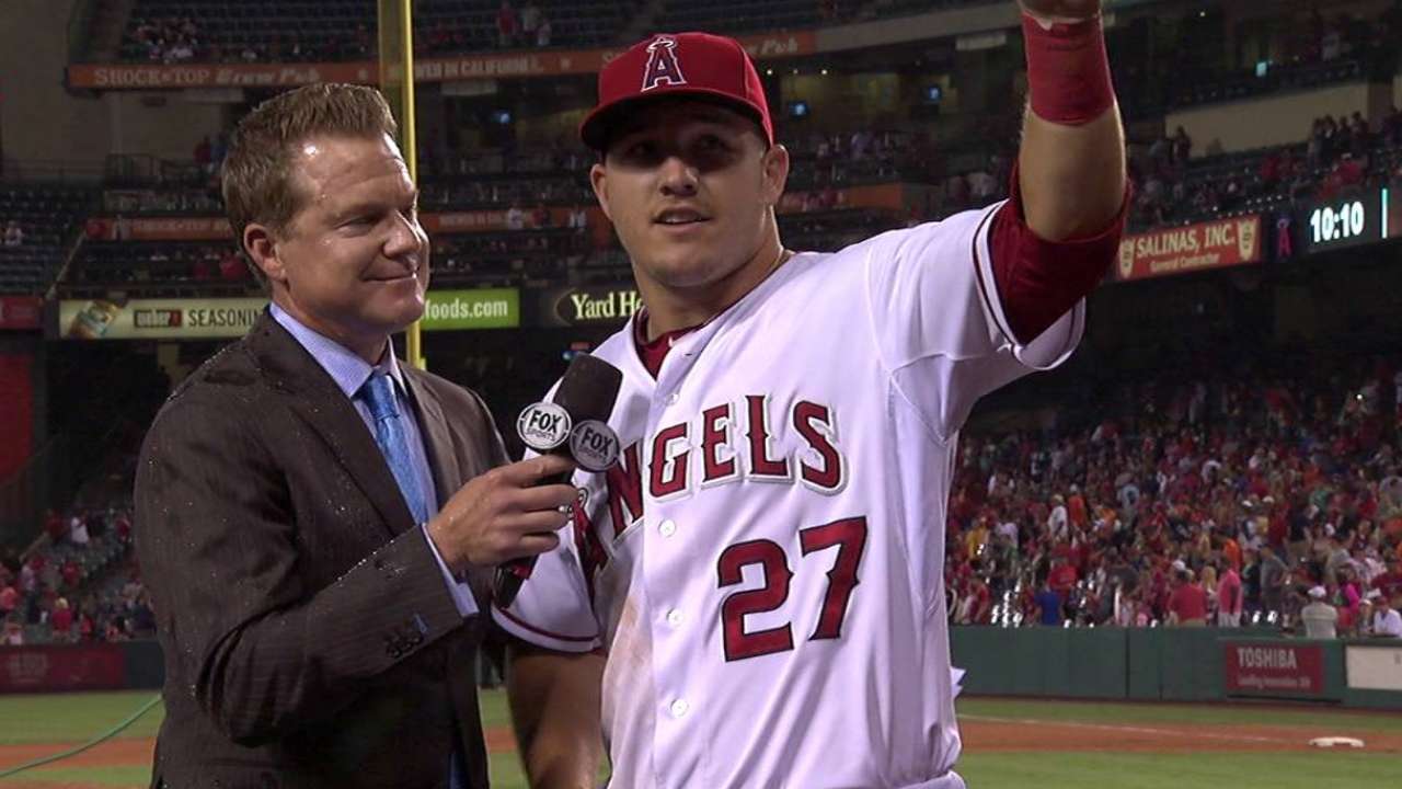 Trout on homering on birthday