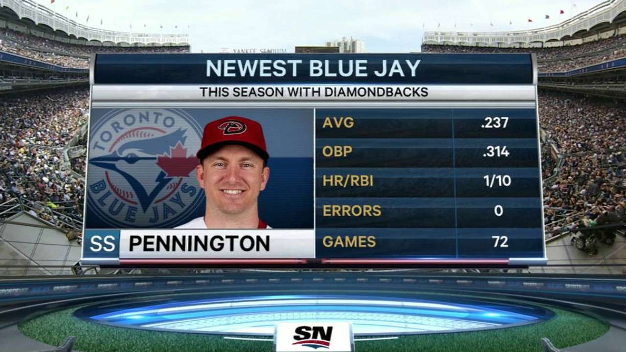 Blue Jays add Pennington to 25-man roster