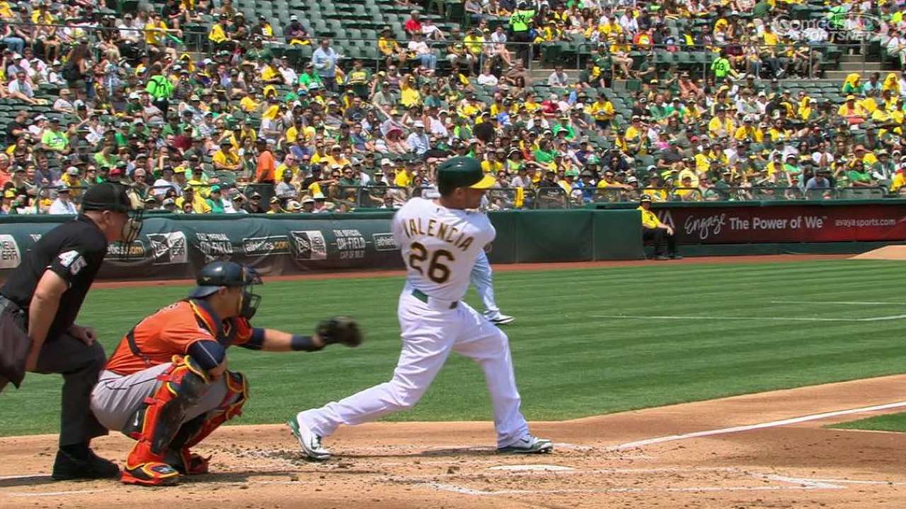 Chavez, Valencia propel A's past Astros