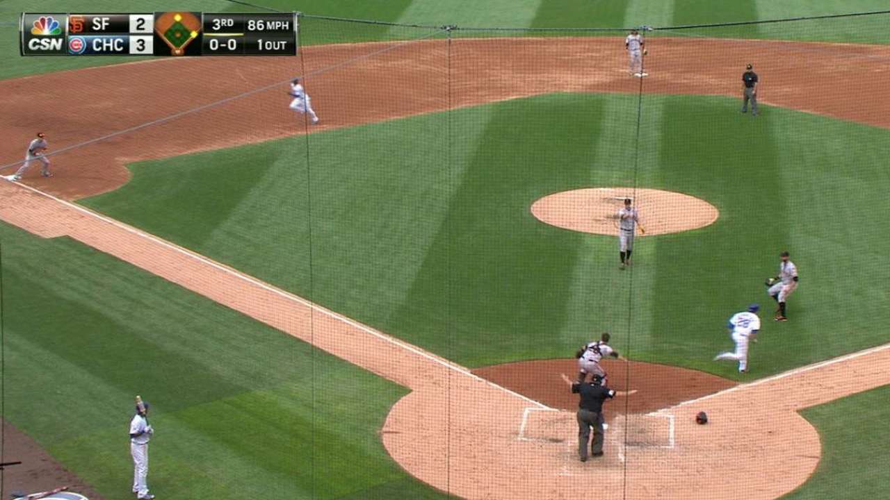 Giants turn a 2-5-4 double play