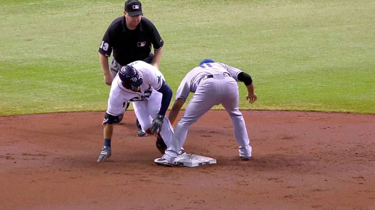 Kiermaier shaken up on slide