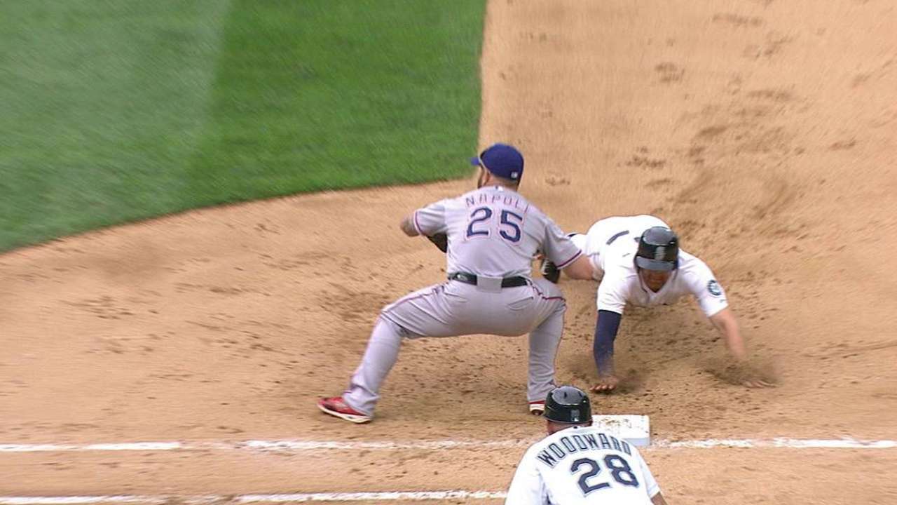 Miller safe on pickoff stands