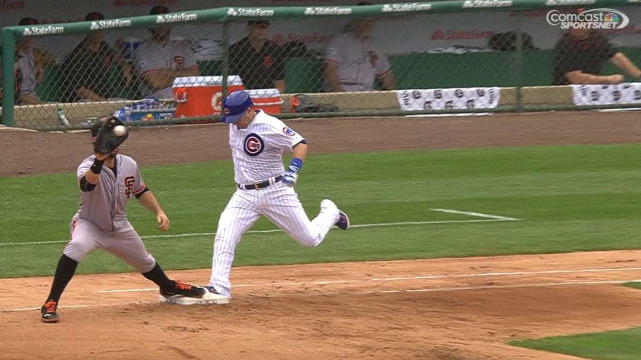 Cubs challenge out call at first
