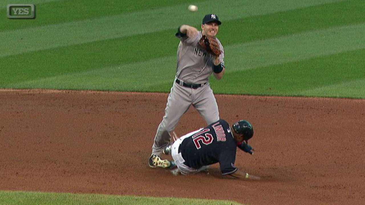 Yankees turn bases-loaded DP