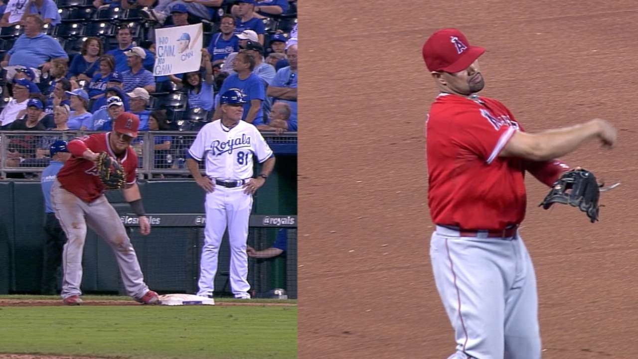 Angels formulate unusual defensive alignment
