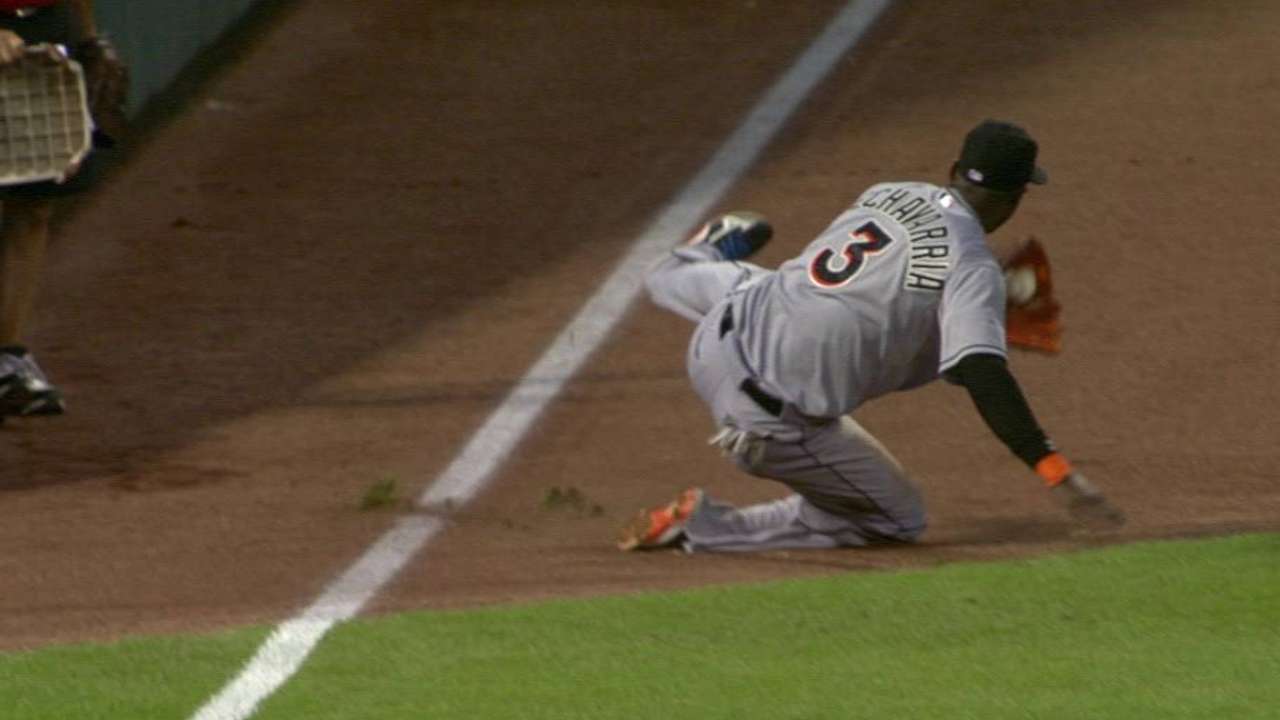 Hechavarria's sliding catch