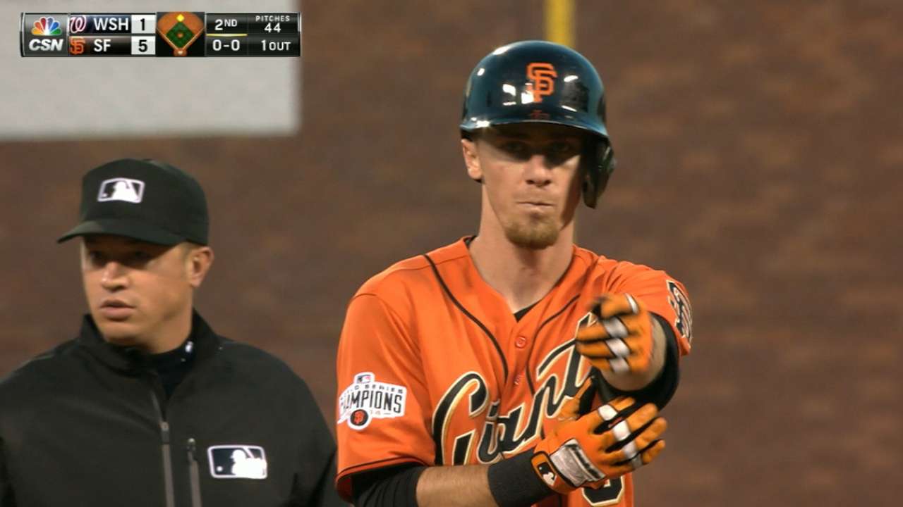 Giants hit four doubles in 2nd