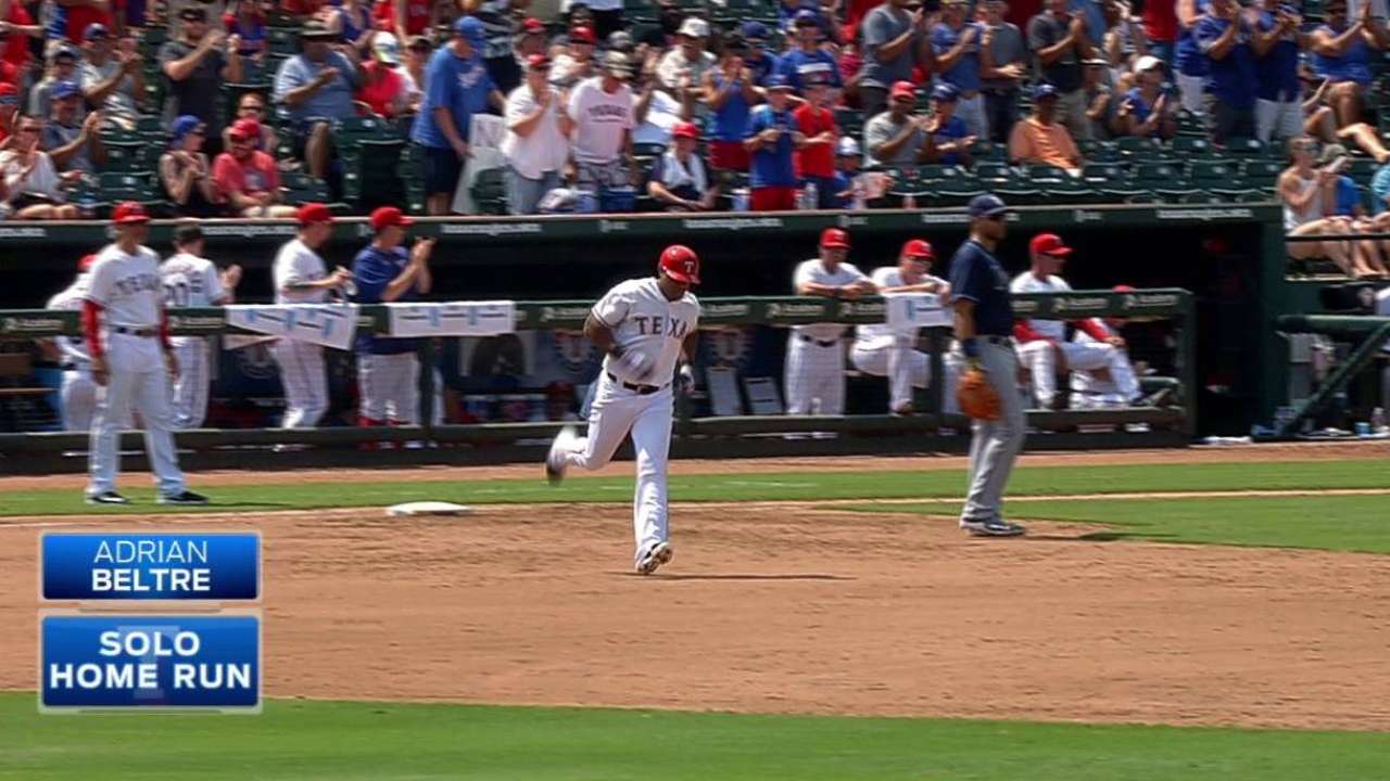 Beltre's homer keys sweep of Rays