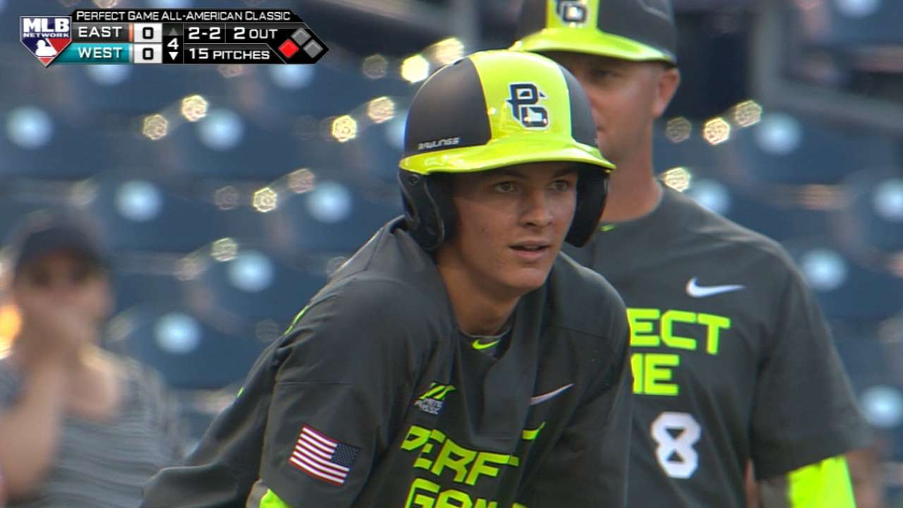 Moniak singles, swipes two bases