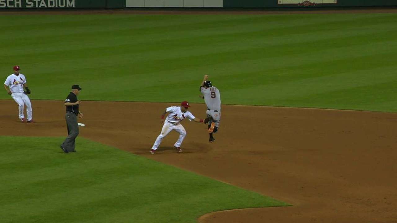Wong turns a great double play