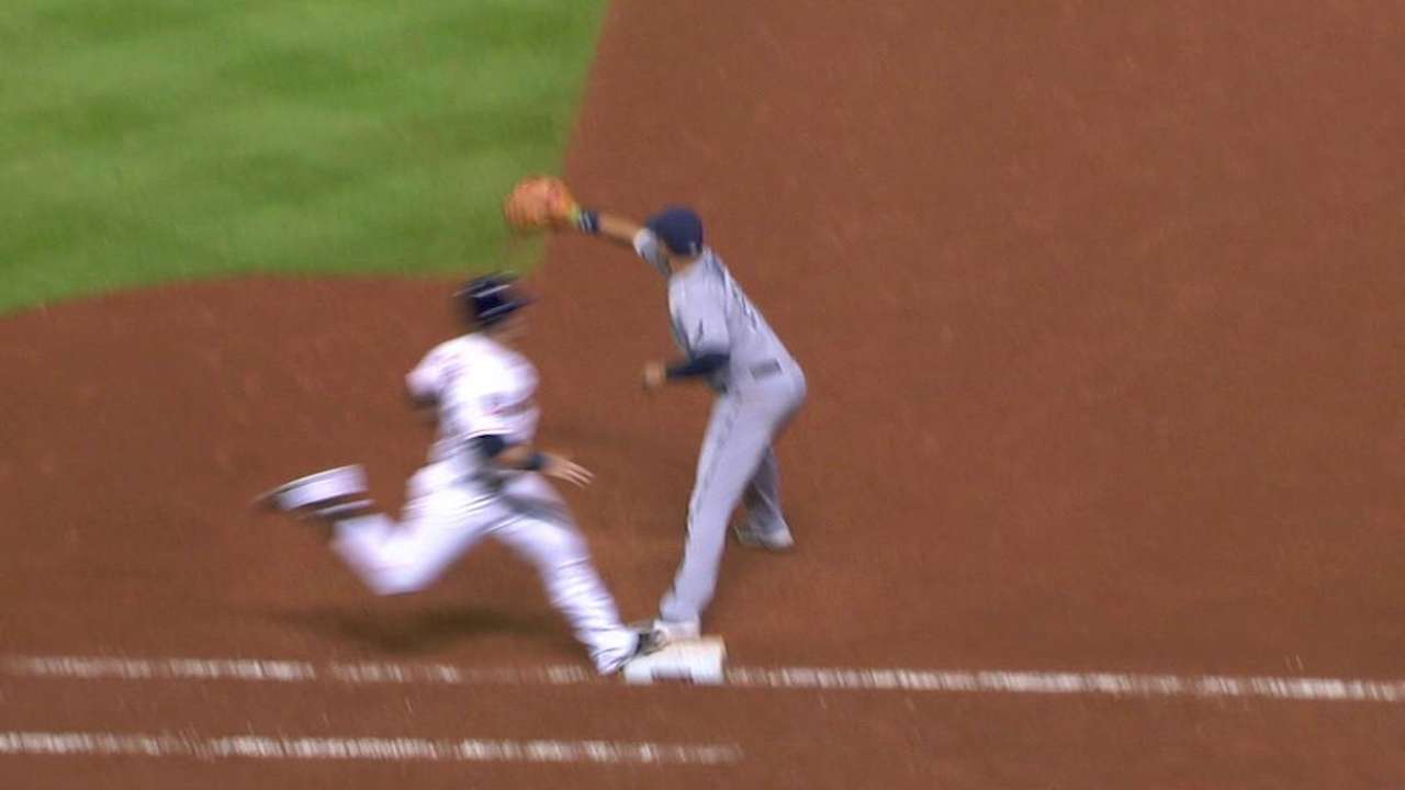 Tucker ruled safe at first