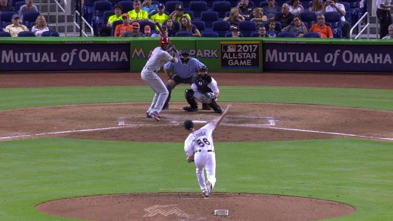 Marlins call up reliever McGough from Triple-A