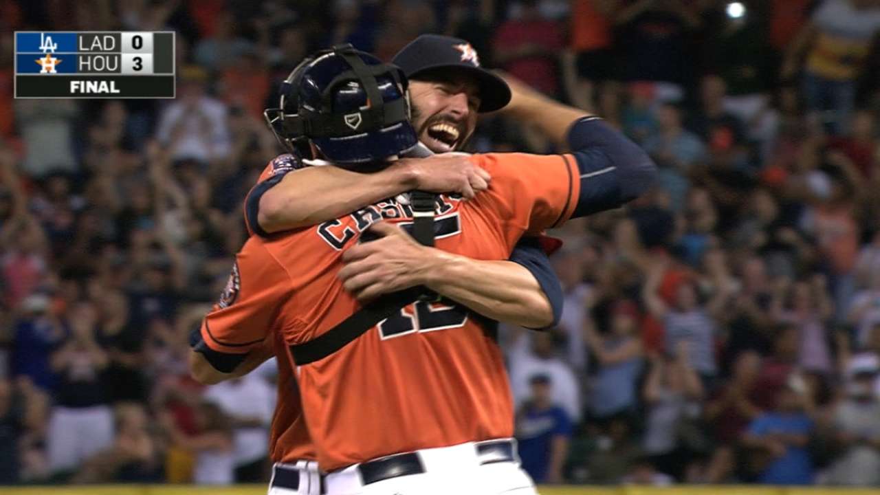 Fiers celebrates no-hitter like it's graduation day