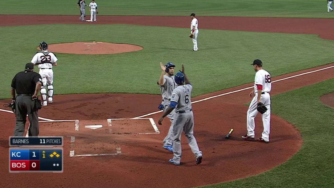 K. Morales' two-run double