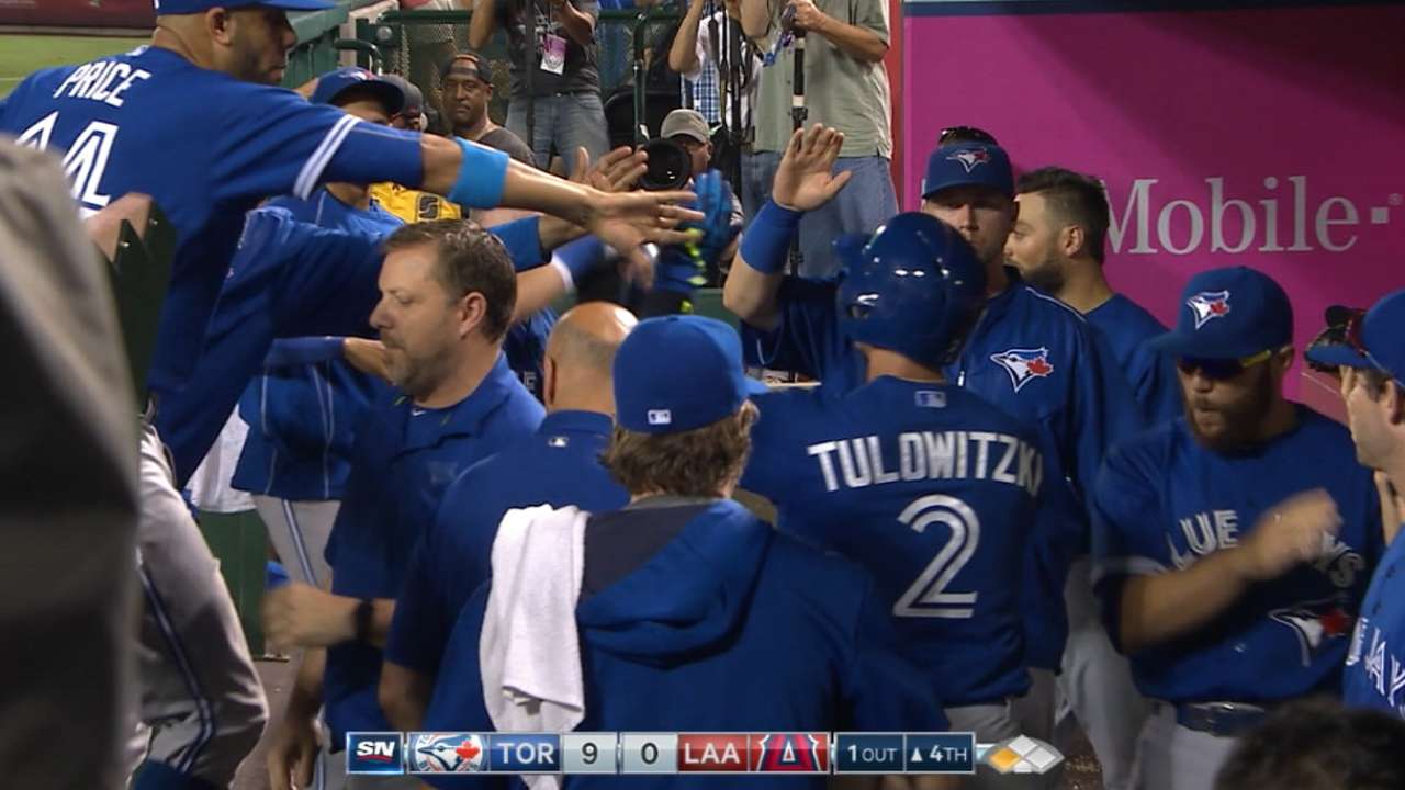 Donaldson has 6 RBIs as Blue Jays rout Angels