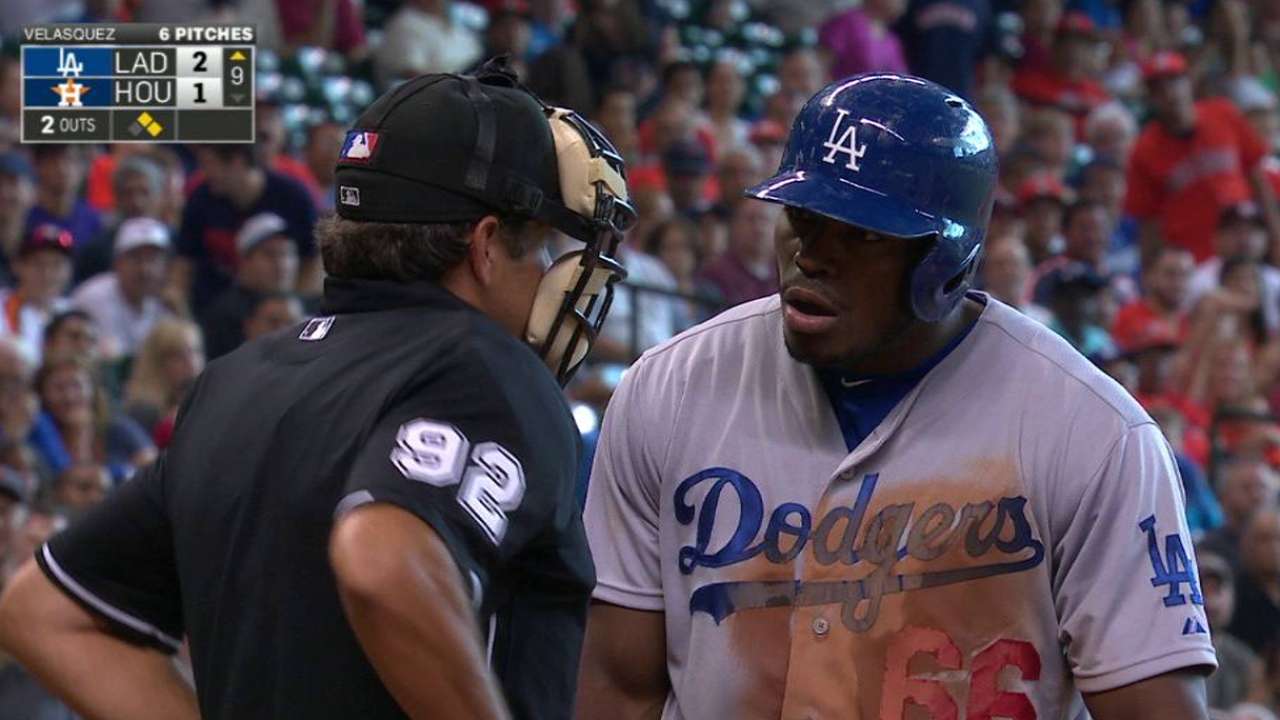 Puig ejected after arguing strikeout in ninth