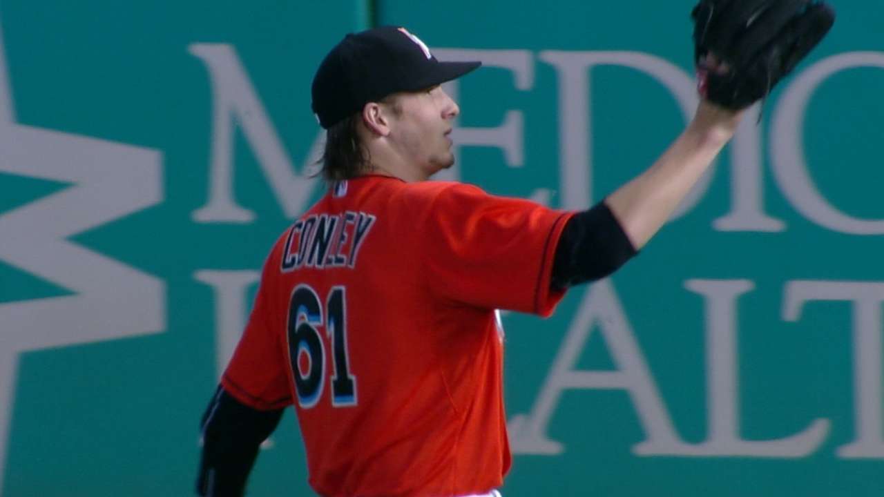 Conley finishes strong in first quality start