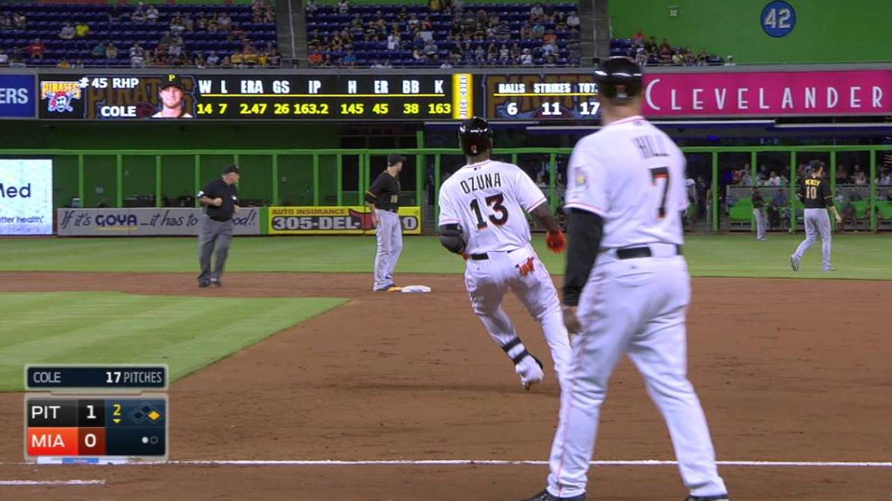 Ozuna boasts upward trend against Pirates