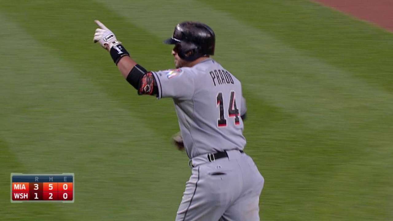 Prado brilla y Marlins vencen a Scherzer, Nacionales