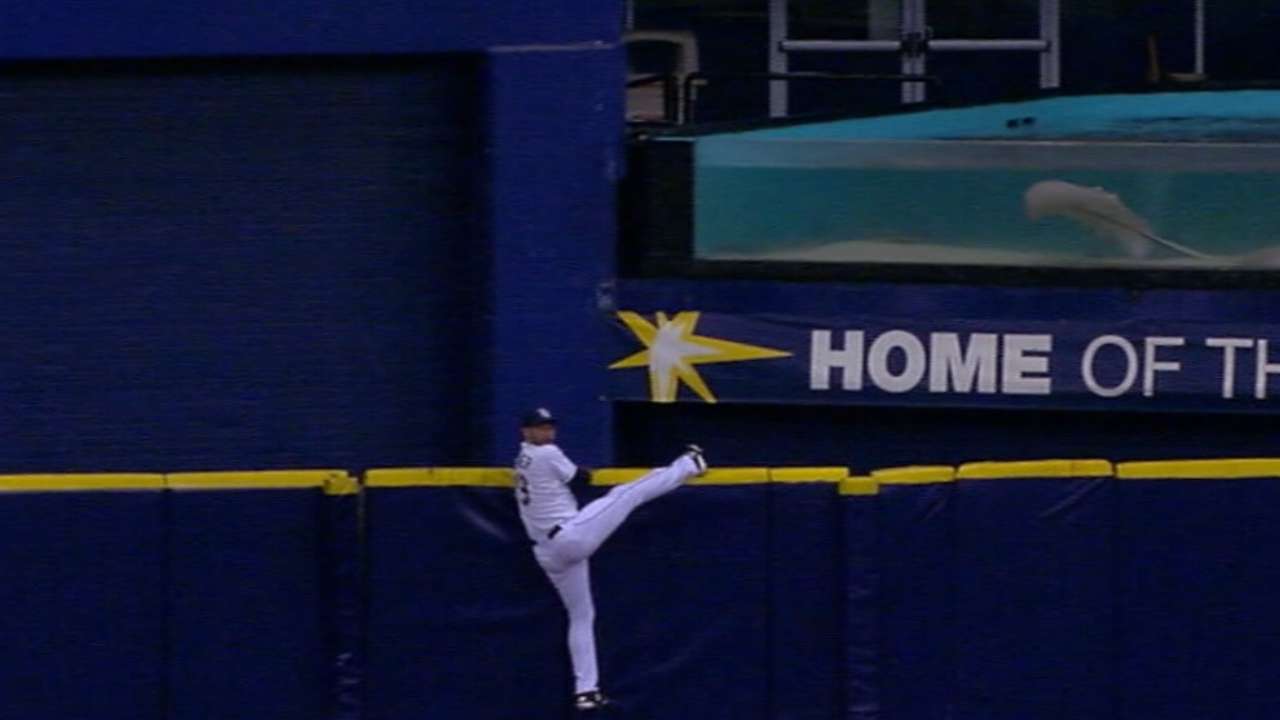 Kiermaier literally left hanging on catwalk HR