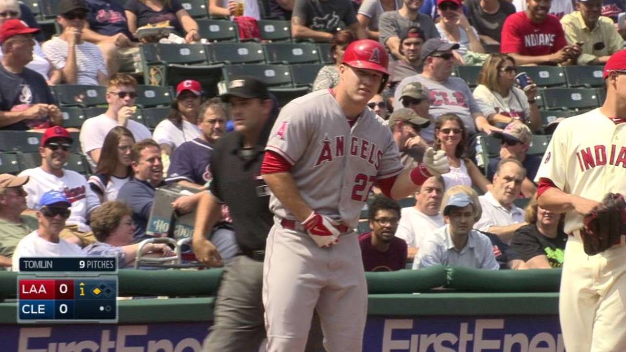 Trout's long triple