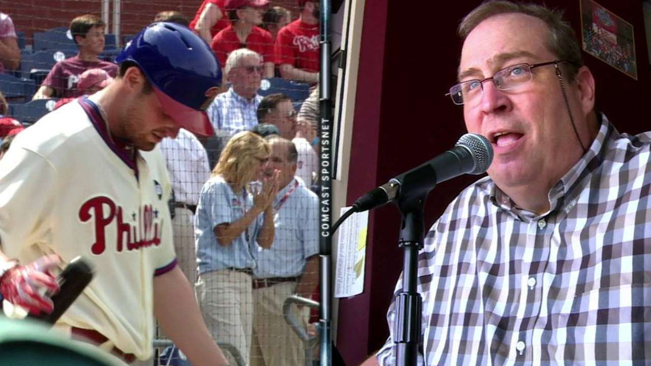 Asher's dad announces his at-bat