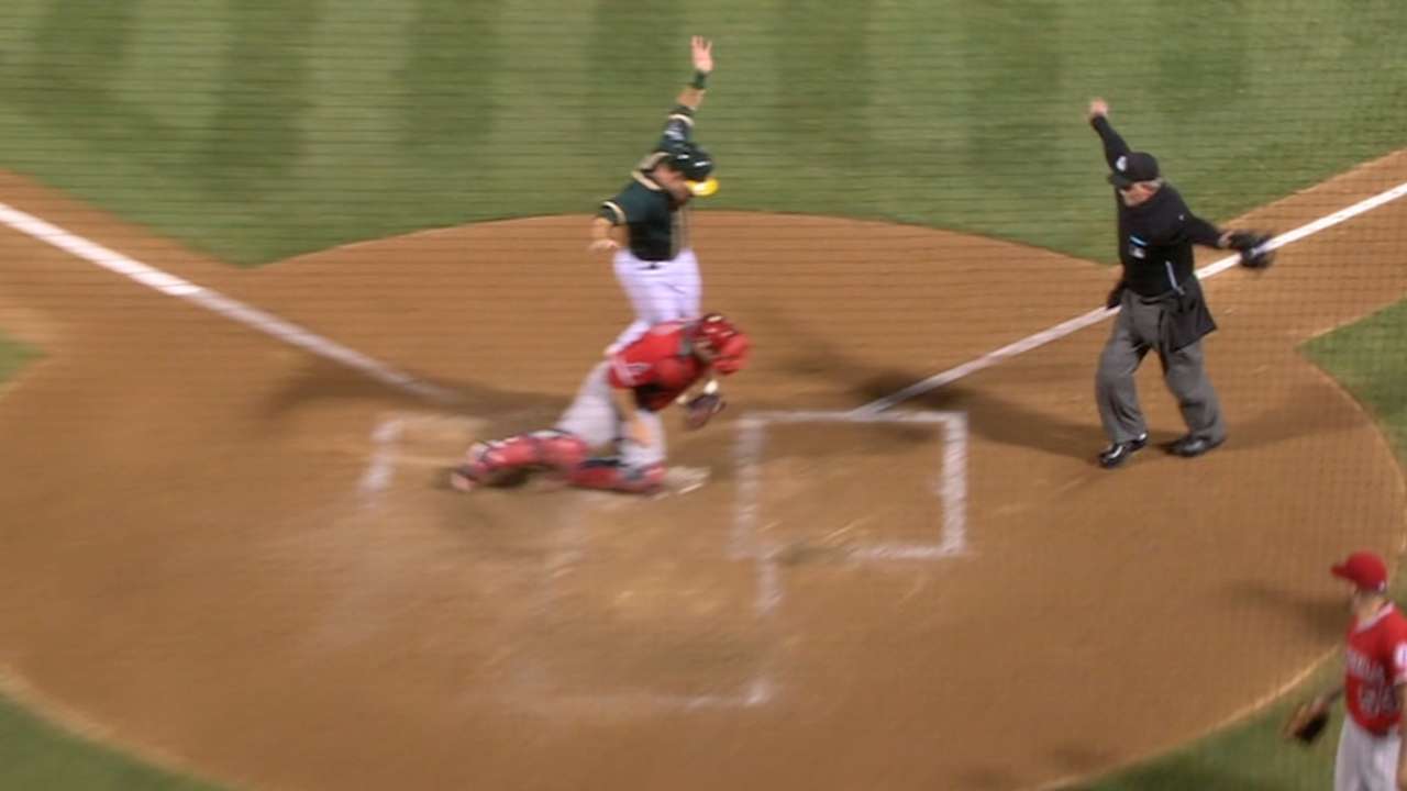 A's five-run 3rd