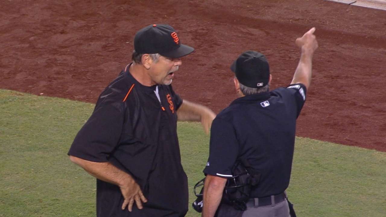Giants frustrated by calls, loss to Dodgers