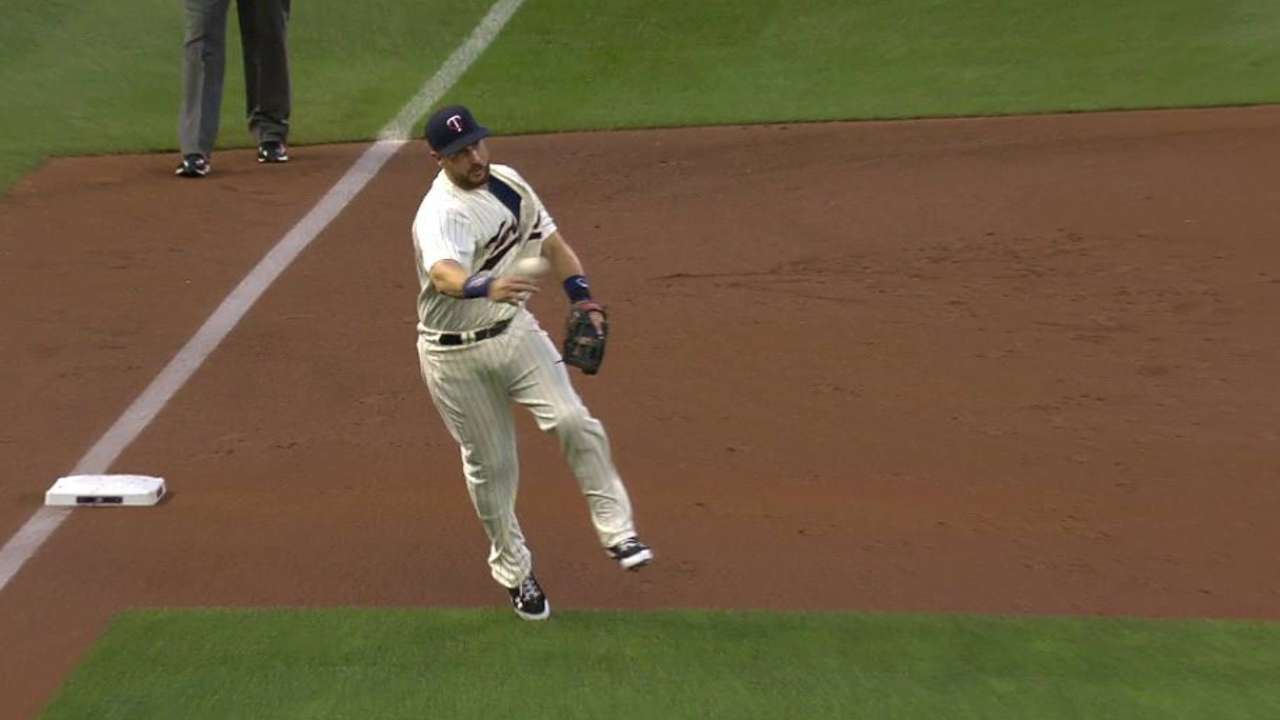 Plouffe's barehanded play
