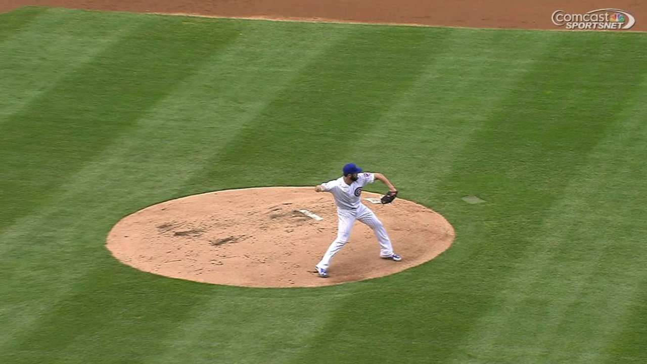 Arrieta begins nice double play