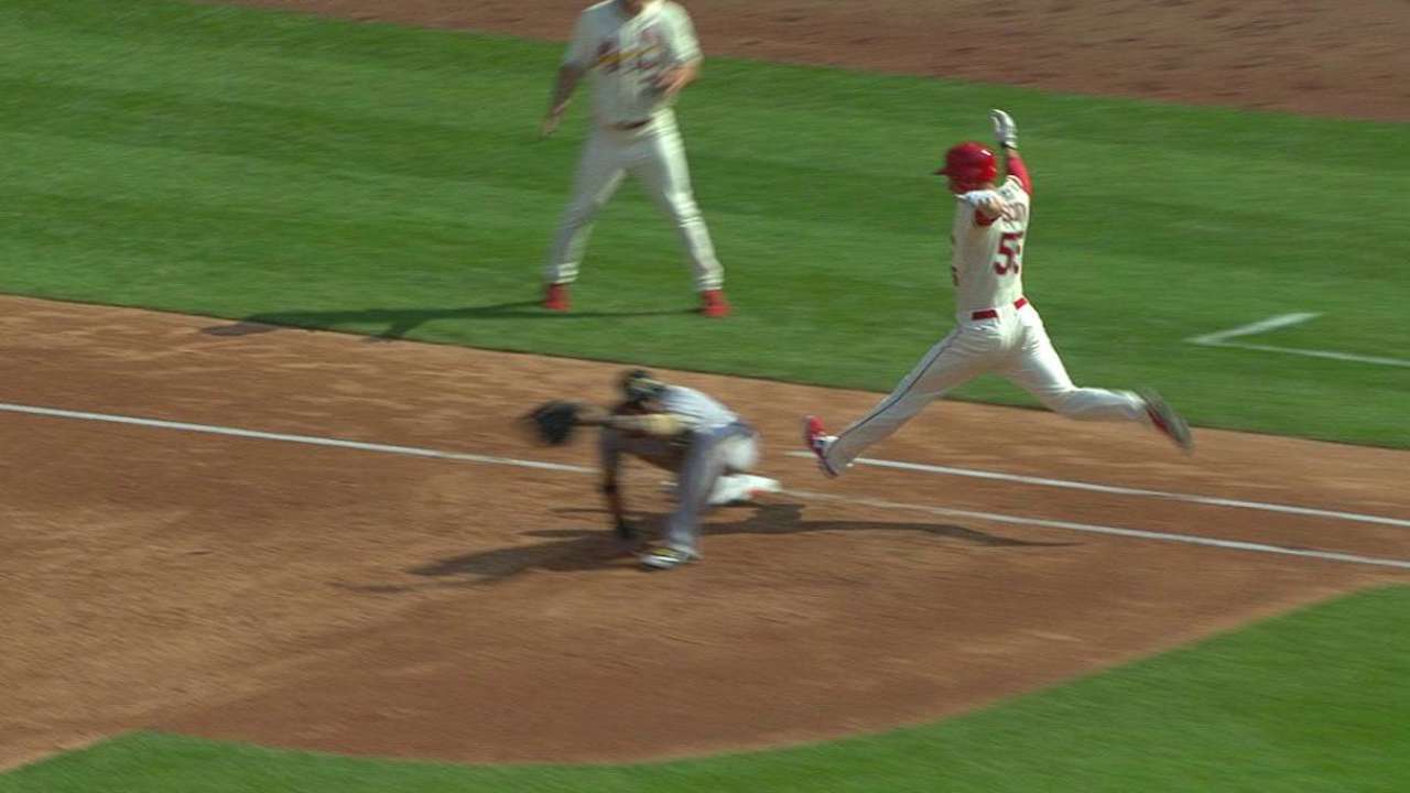 Cardinals score two on error