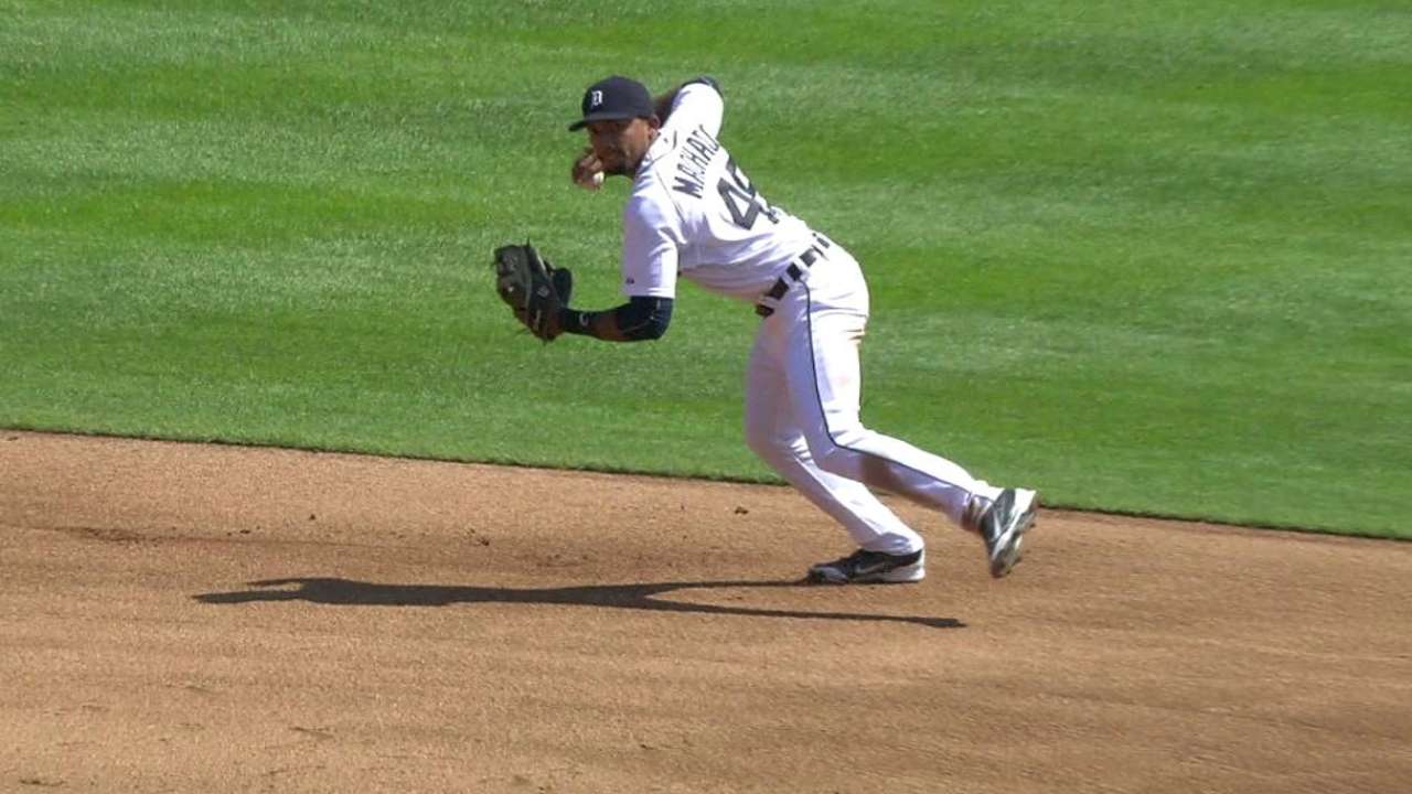 Machado shows off range