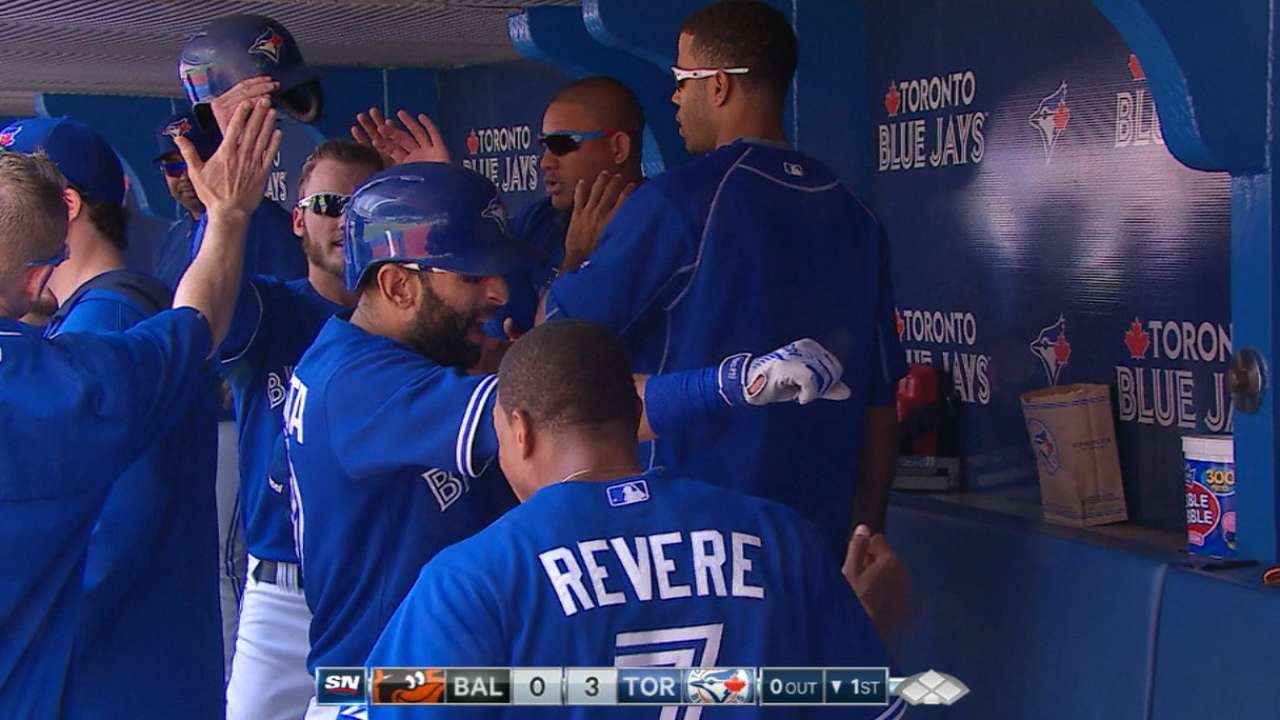 Balanced attack helps Jays keep pace in race