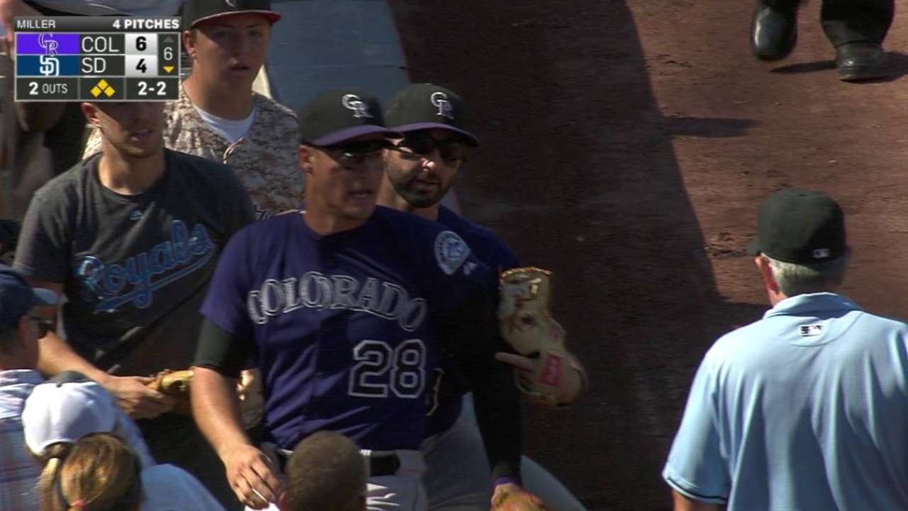 Arenado leaves game with chest contusion