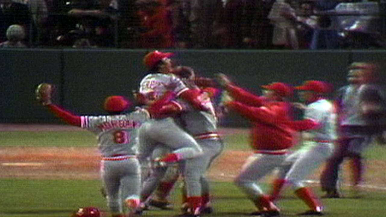 Reds win 1975 World Series