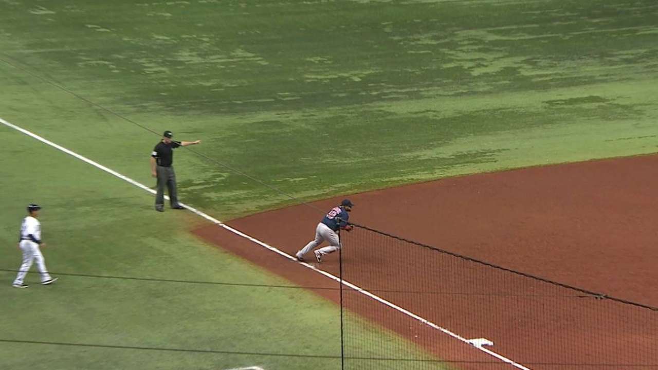 Panda's sliding backhanded stop