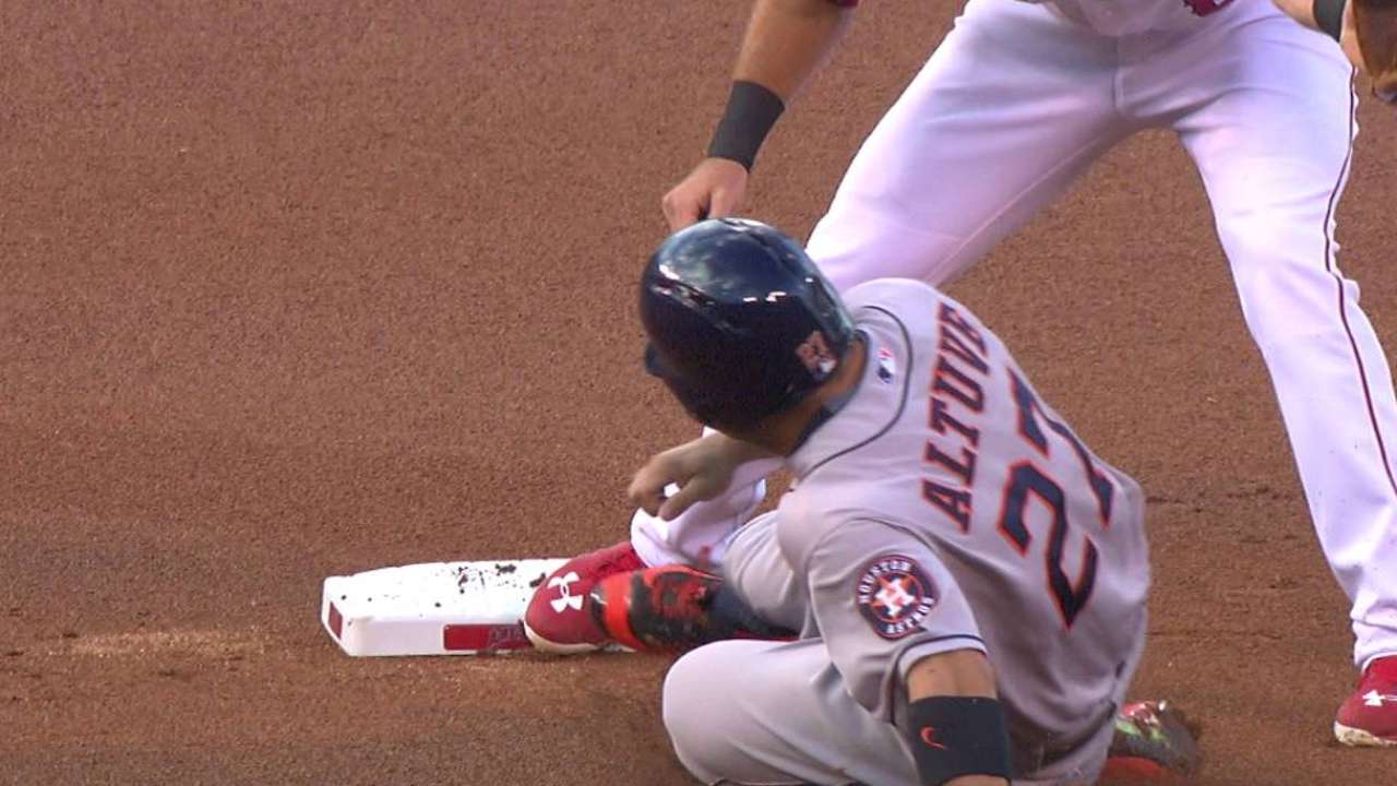 Perez nabs Altuve at second