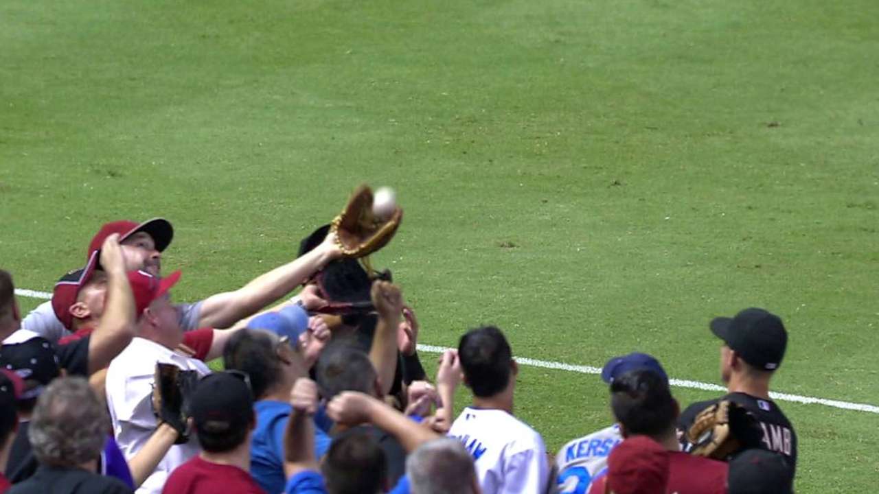 Fan robs Peralta of catch