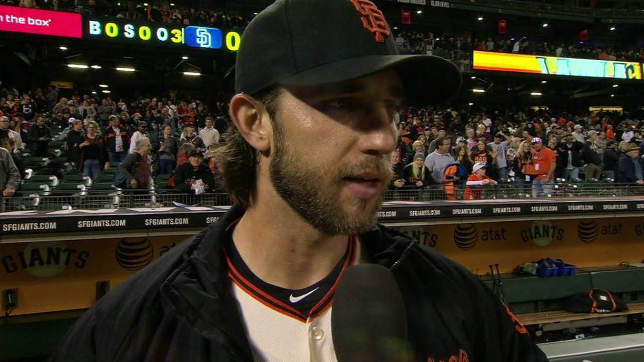 Bumgarner talks one-hitter