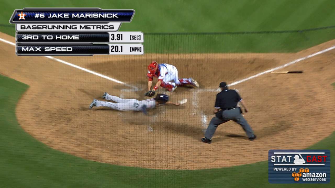 Statcast: Marisnick shows off speed for score