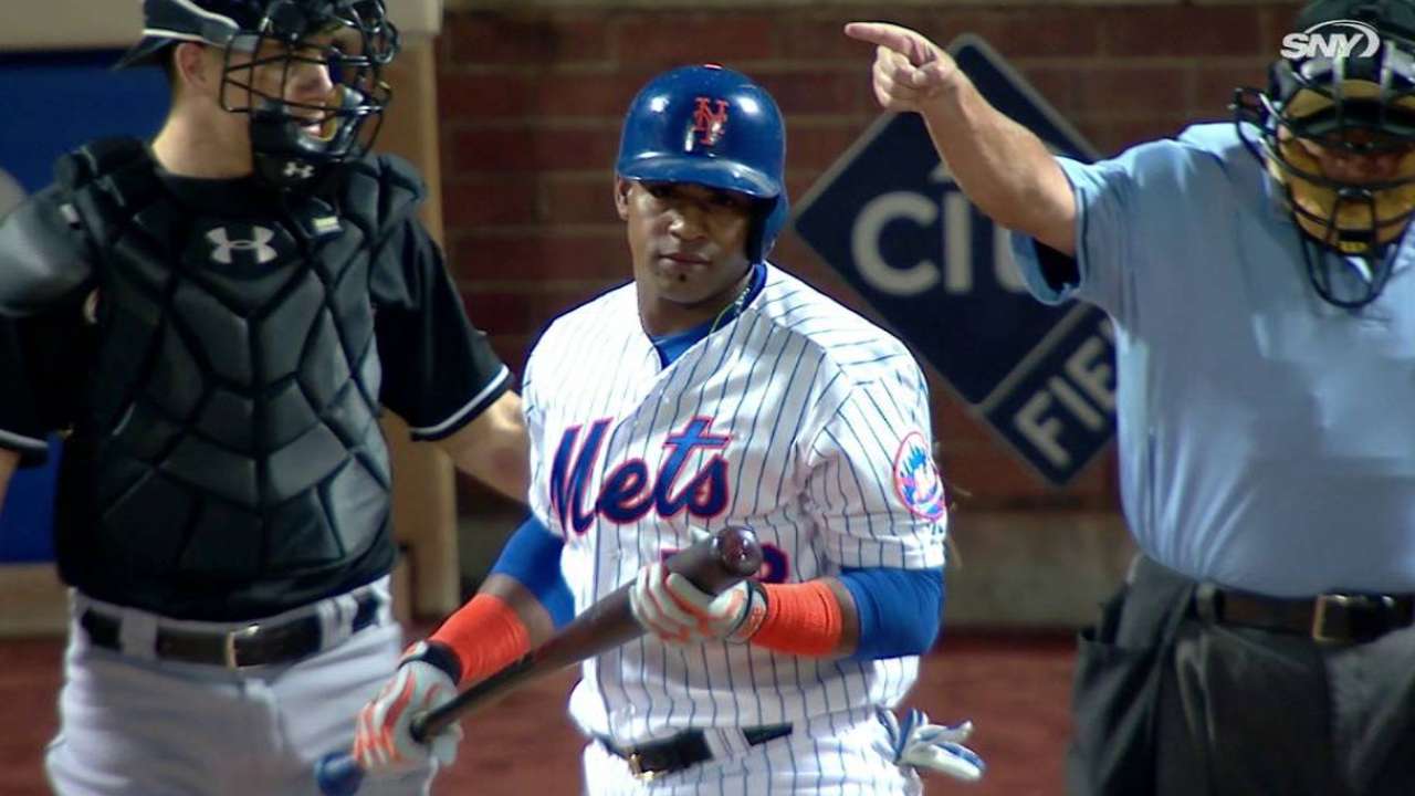 Cespedes is hit by a pitch
