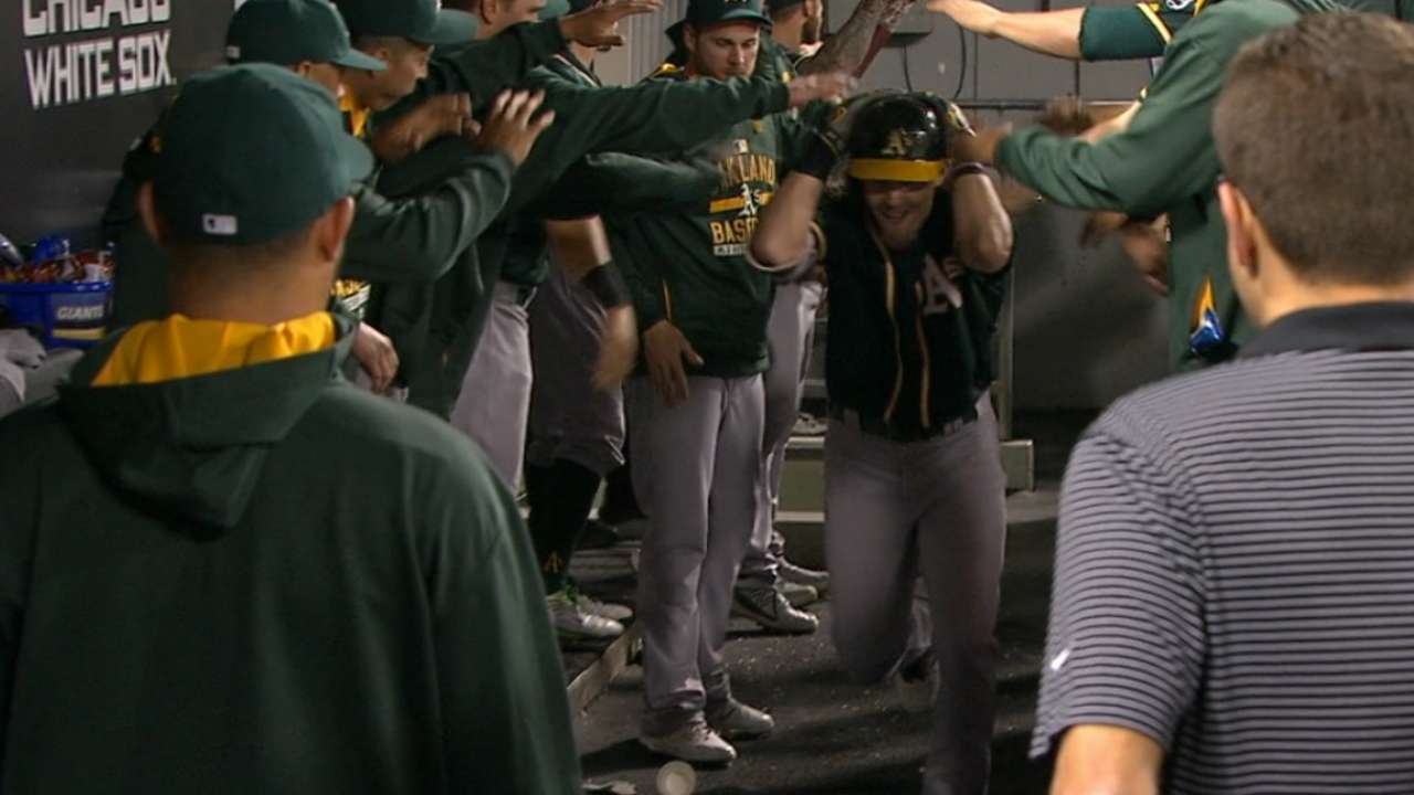 A's score 10 in fourth, hammer White Sox