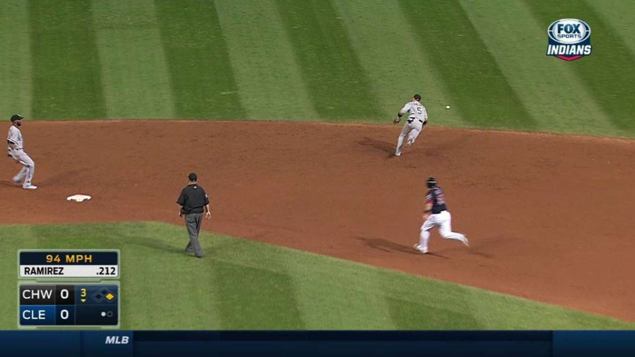 Ramirez reaches on error