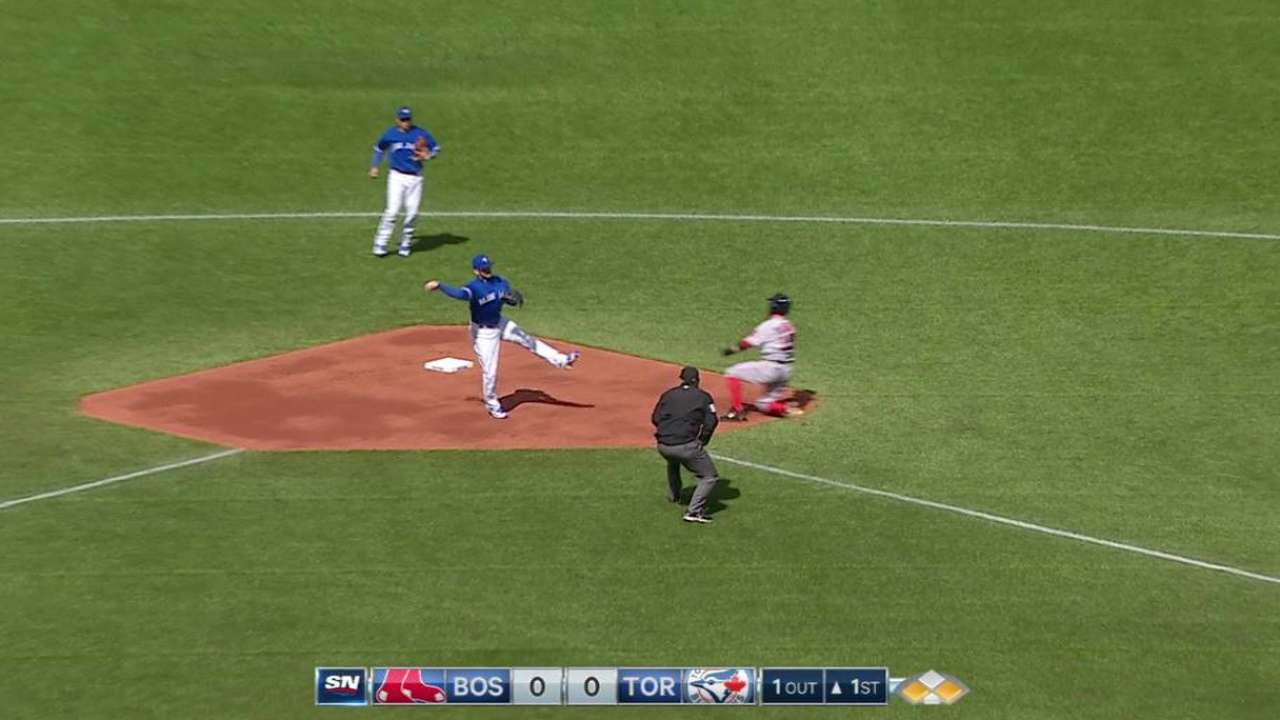 Blue Jays use shift to turn two