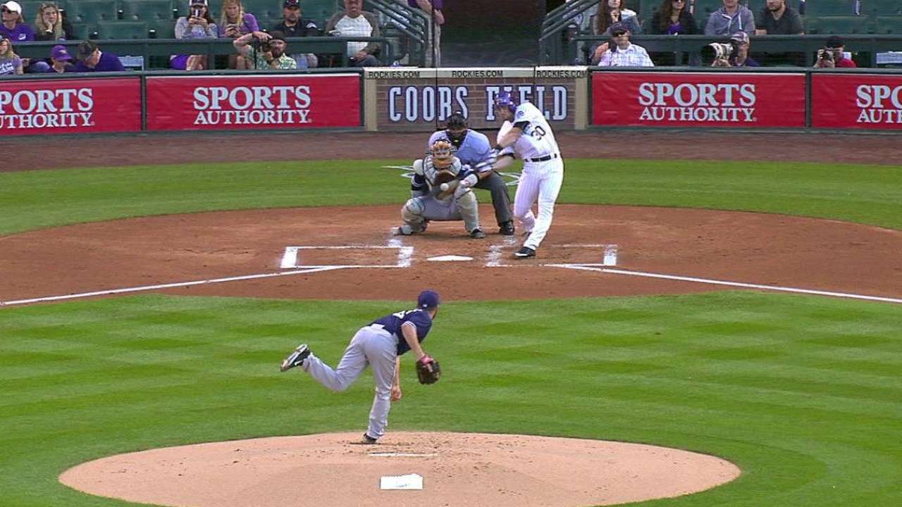 Rockies pile up 18 hits in rout of Padres
