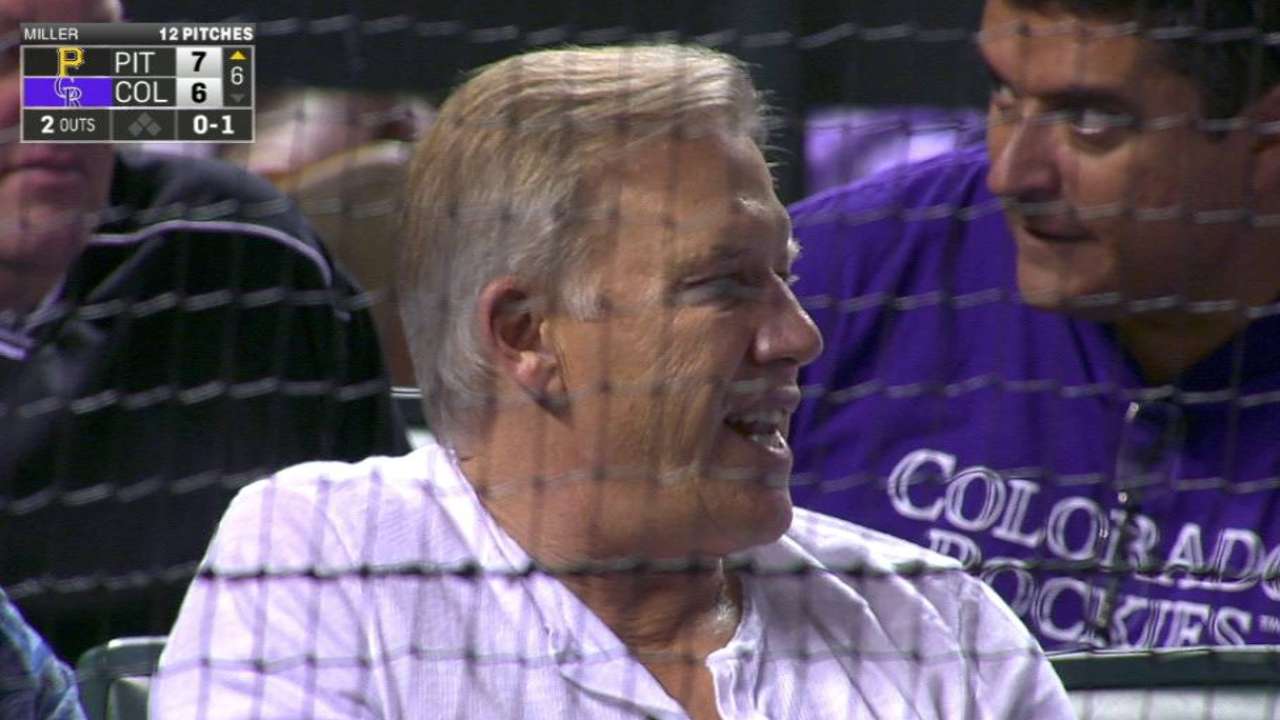 Elway watches the Rockies