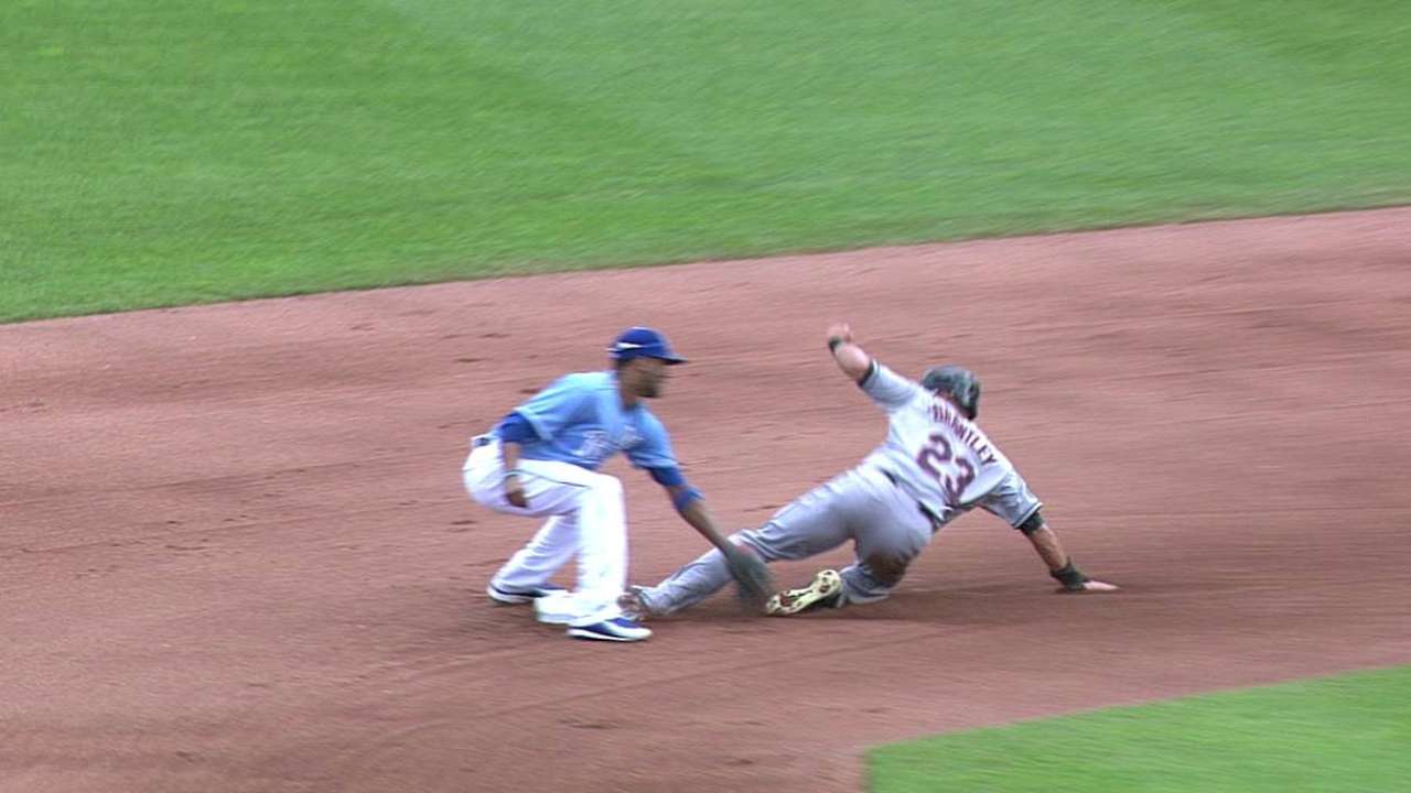 Brantley steals second