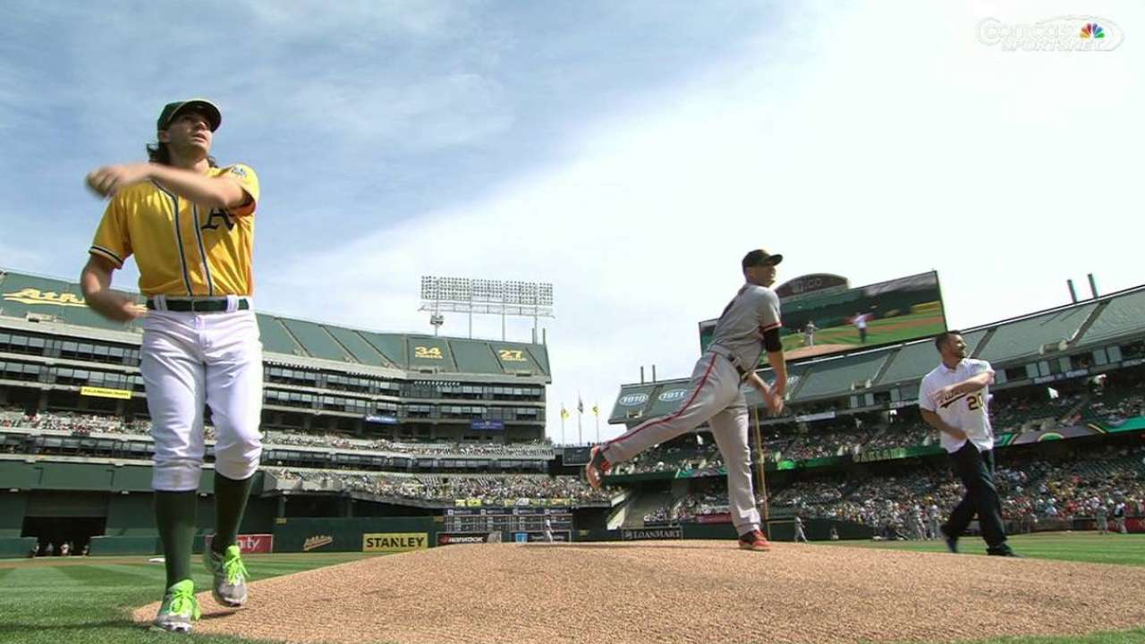 'Big Three' honored before A's final home game