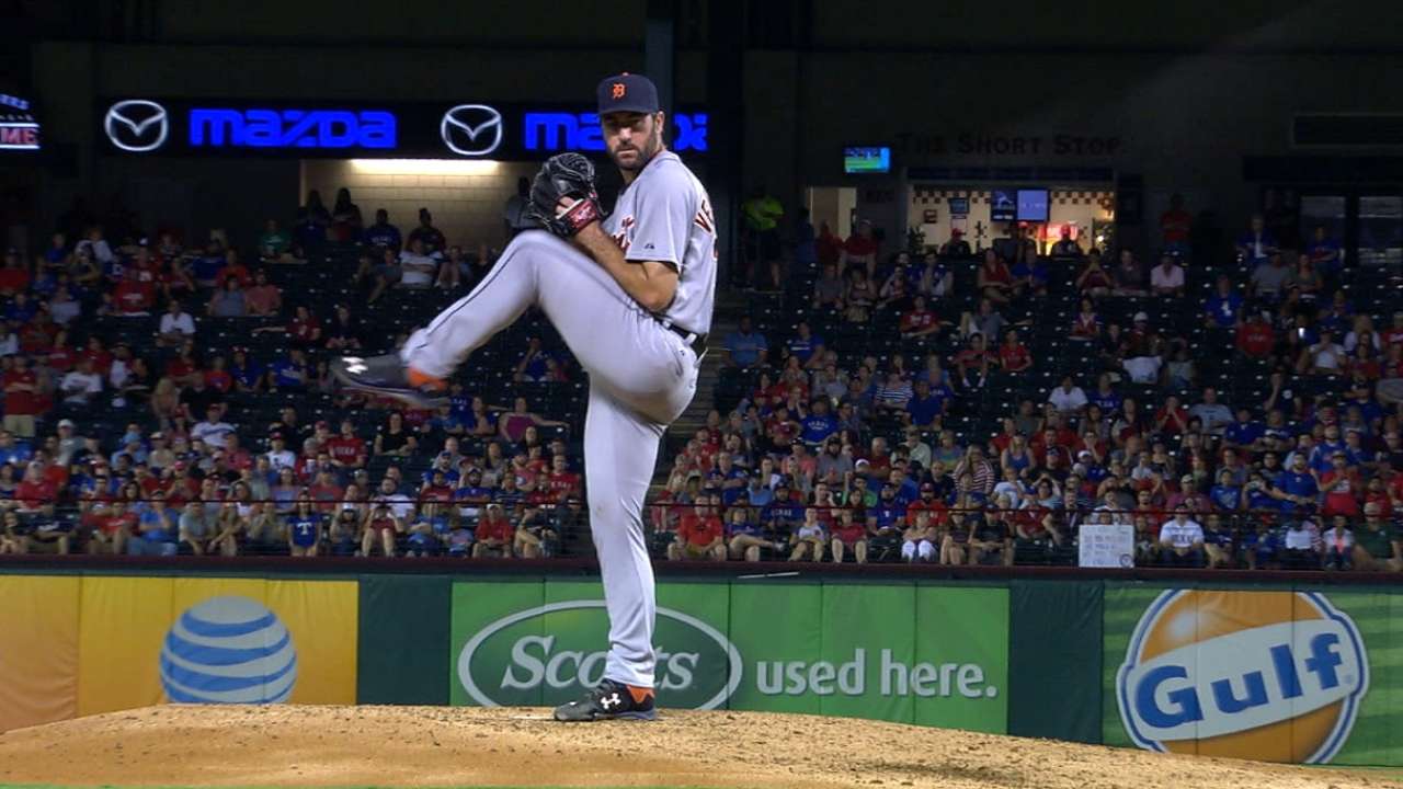 Verlander le propina a Texas su 3ra derrota en fila
