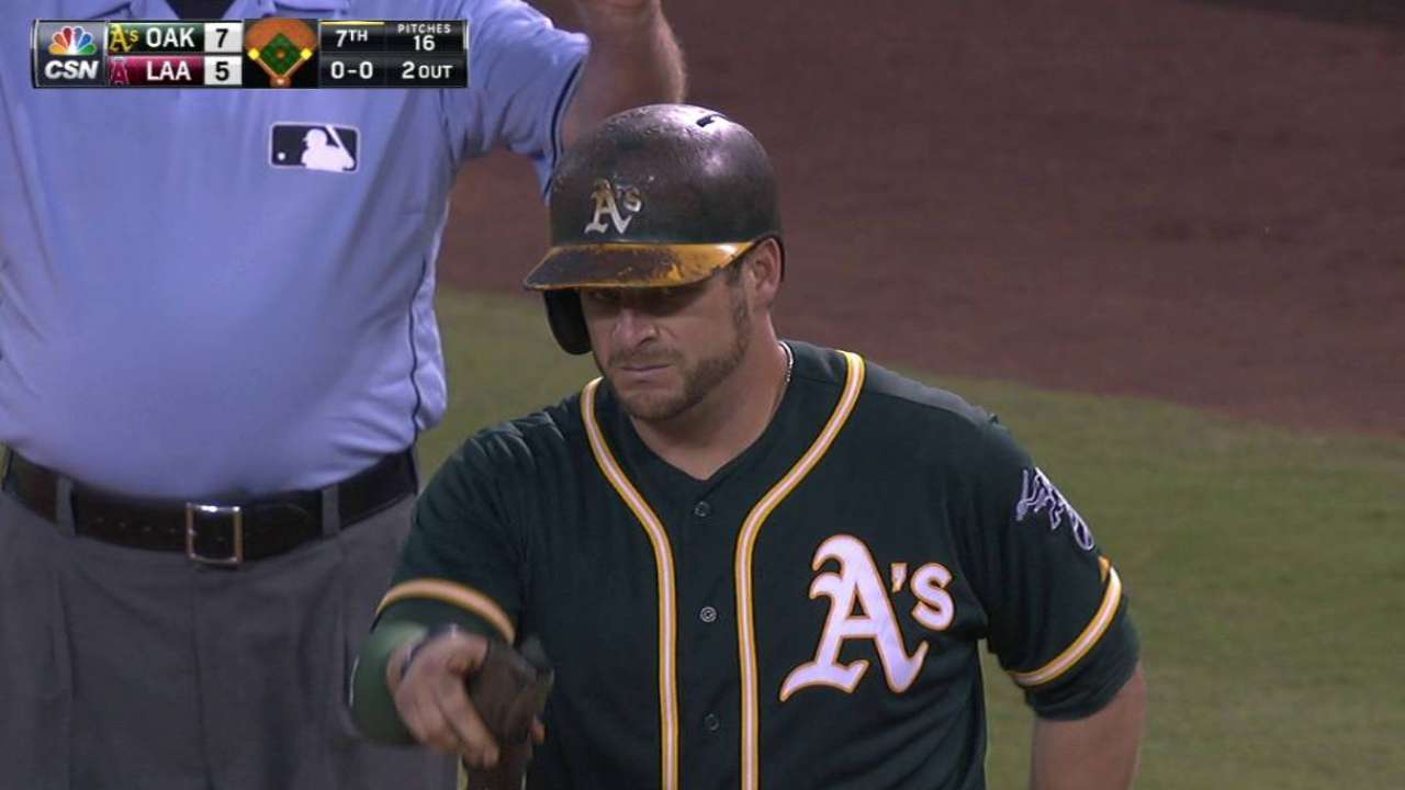 A's rally to slow Angels' postseason charge